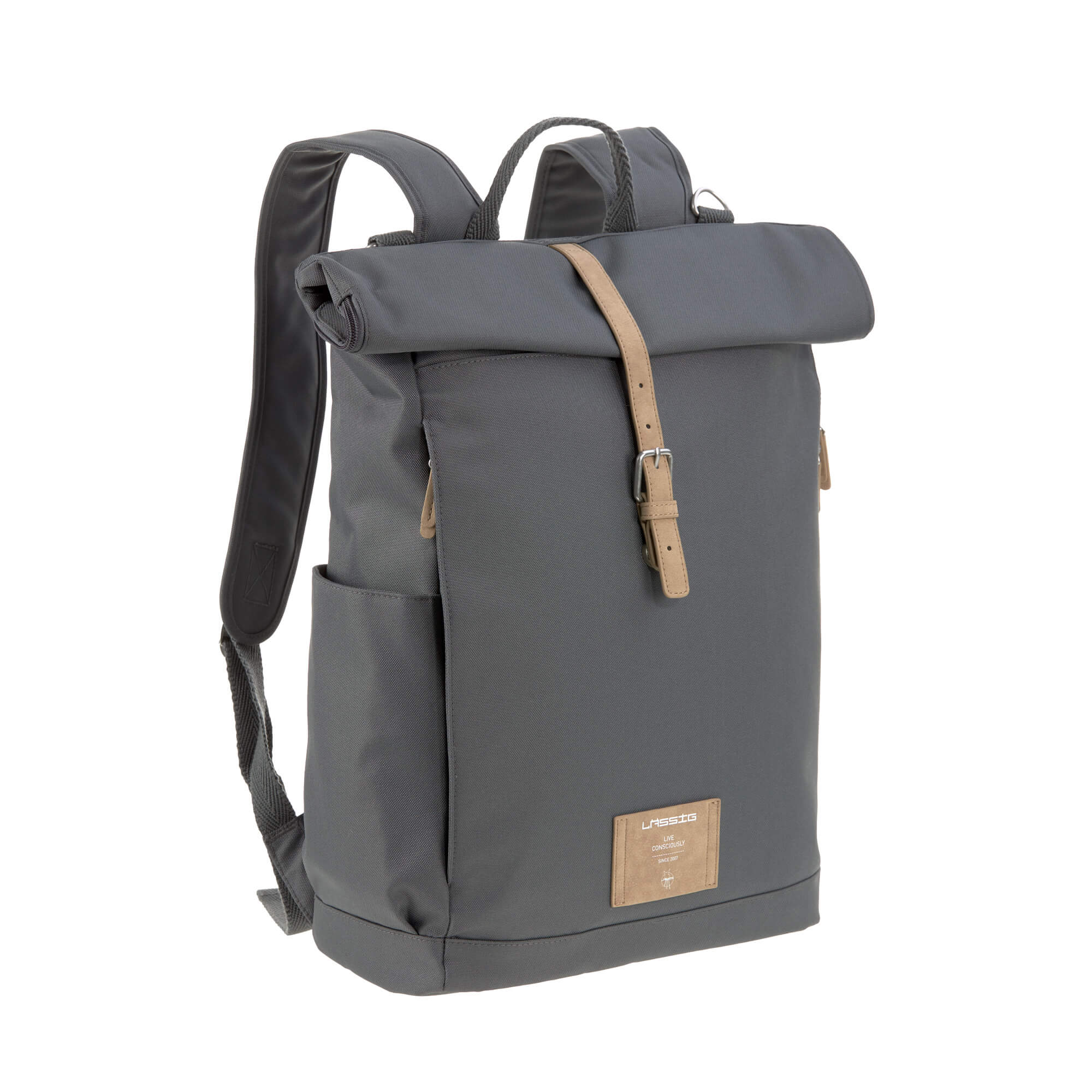 Sac à dos à langer Rolltop Anthracite de Lässig, Sacs à dos à langer :  Aubert