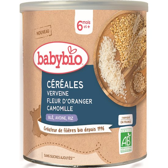 Céréales verveine fleur d'oranger camomille  220 g de Babybio