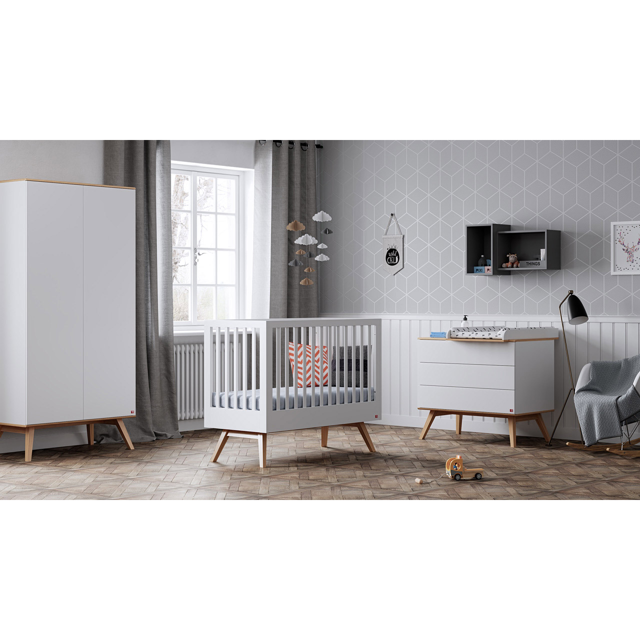 Plan à langer pour commode Nature - Gris anthracite Vox pour chambre enfant  - Les Enfants du Design