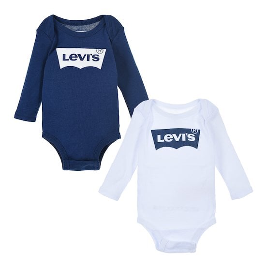 Lot 2 bodies à manches longues Blue 6-12 mois de Levi's Kids