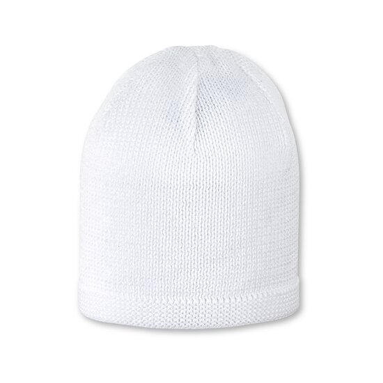 Bonnet tricoté en coton bio Blanc 33 cm de Sterntaler