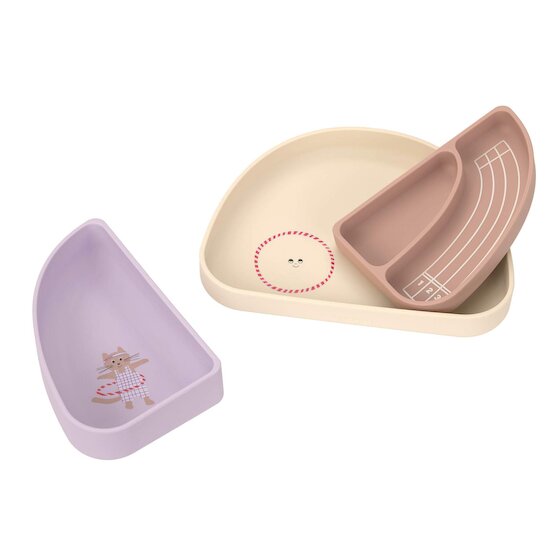 Tiny Team Set Vaiselle Silicone Chat  de Lässig