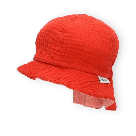 Casquette nuque longue réversible Rouge/Rose  de Sterntaler