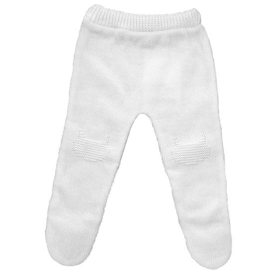 Pantalon Tricot à pieds Blanc 3 mois de P'tit bisou