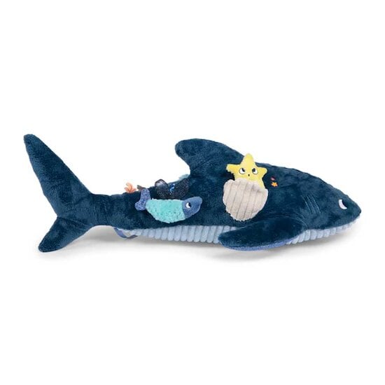 Les Aventures de Paulie Peluche Grand Requin d'activités Bleu  de Moulin Roty Les Aventures de Paulie Peluche Grand Requin d'activités Bleu  de Moulin Roty