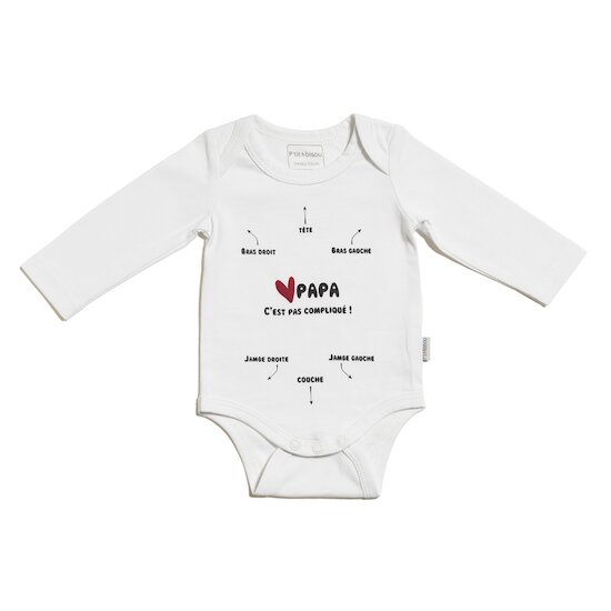 Body Annonce Manches Longues Papa Écru Lys  de P'tit bisou Body Annonce Manches Longues Papa Écru Lys  de P'tit bisou