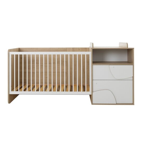 Basile Lit combiné évolutif Châtaignier naturel et Blanc 70 x 140 cm de Galipette Basile Lit combiné évolutif Châtaignier naturel et Blanc 70 x 140 cm de Galipette