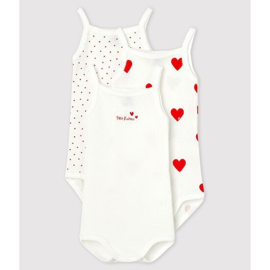 Lot de 3 bodies à bretelles bébé   de Petit Bateau