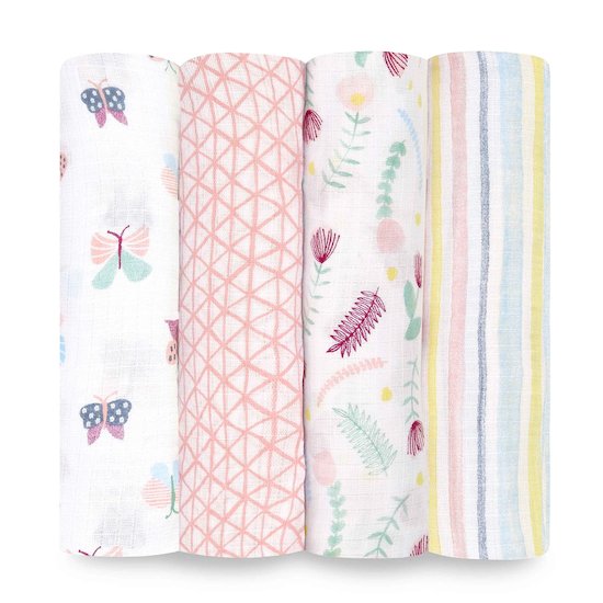 Lot de 4 Maxi-Langes Mousseline Flora  de aden + anais essentials