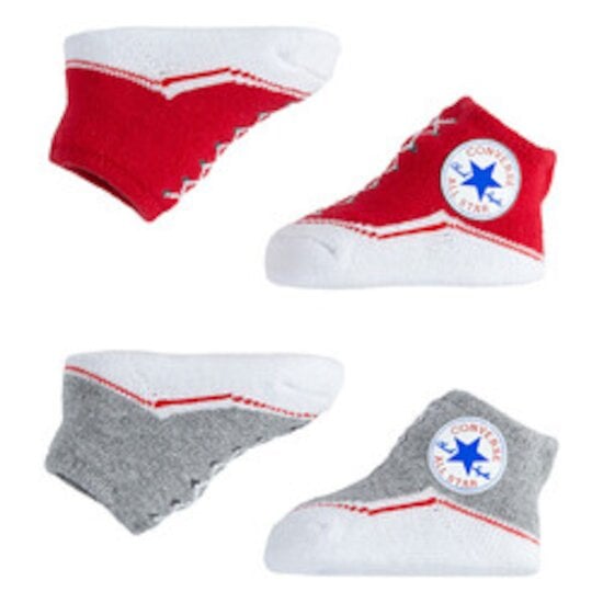 Lot 2 Chaussons Rouge/Gris  de Converse