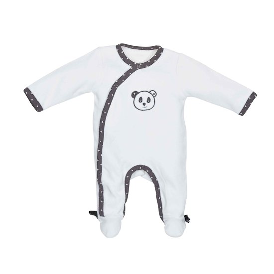 Chao Chao Pyjama En Velours Blanc De Sauthon Baby Deco Pyjamas Garcon Aubert