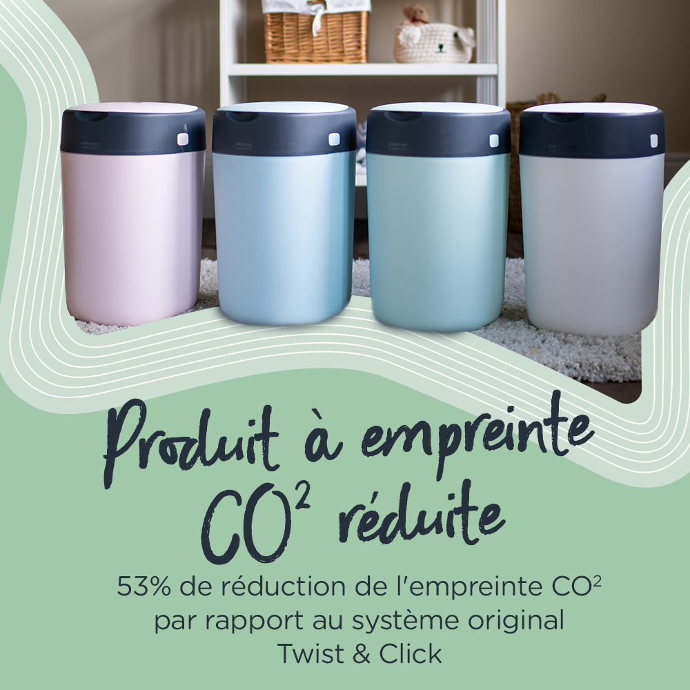 Kit de démarrage Poubelle à Couches Twist & Click Blanc avec 6  éco-recharges​