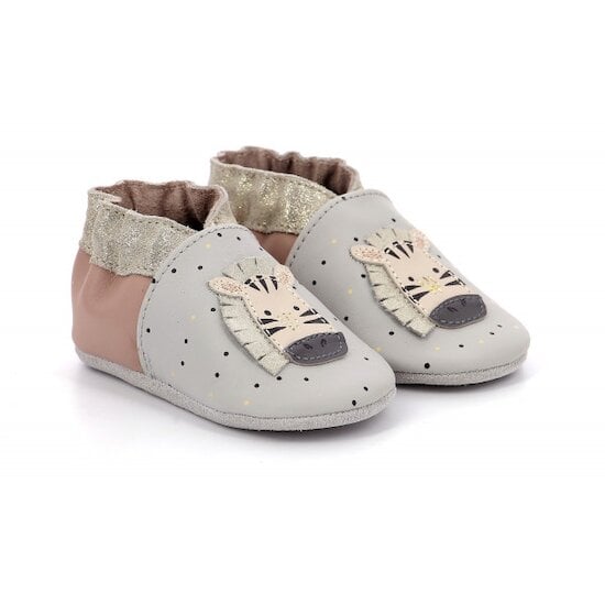 Chaussons Cute Zebra Gris rose  de Robeez