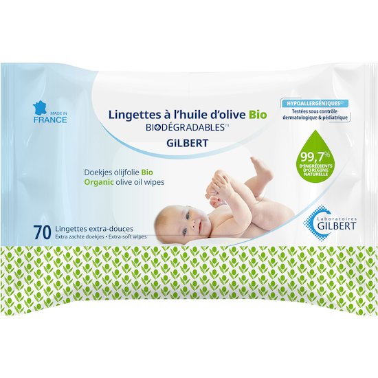 Lingettes huile d'olive bio x70   de Laboratoires Gilbert