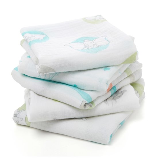 Lot de 5 Langes Musy 60x60 Flying Dumbo  de aden + anais essentials