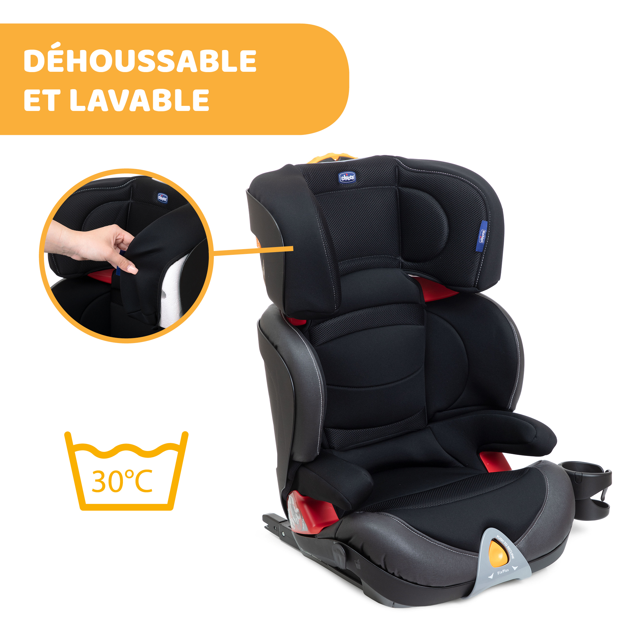 Siège auto Oasys Evo 23 Fix Plus Jet Black de Chicco, Siège auto