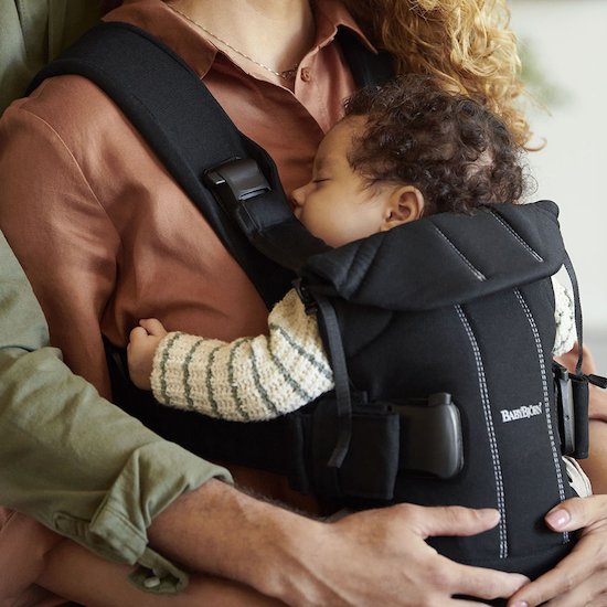 Porte Bebe One Noir Cotton Mix De Babybjorn Porte Bebe Ventral Aubert