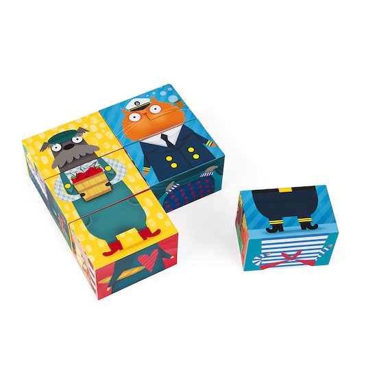 Kubkid 6 cubes chiens et chats Multicolore  de Janod