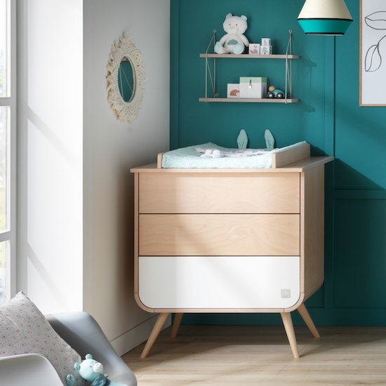 Galopin Commode pied bois Blanc  de Sauthon Original Galopin Commode pied bois Blanc  de Sauthon Original