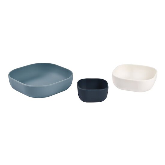 Lot de 3 bols en silicone Bleu  de Béaba