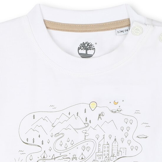 T-shirt à bouton-pression Blanc 2 ans de Timberland