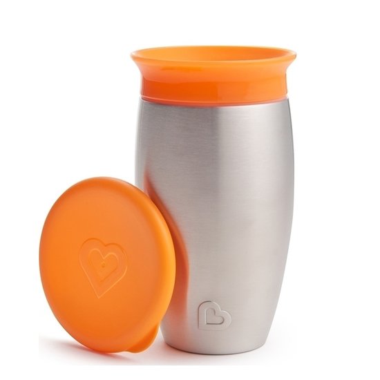 Tasse miracle 360 acier 296ml Orange  de Munchkin