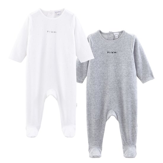 Lot 2 pyjamas collection Little Fox Gris/Blanc 3 mois de P'tit bisou
