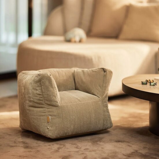 Fauteuil Pouf Corduroy Olive Green  de Jollein