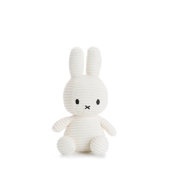 Peluche Miffy velours côtelé Blanc 23 cm de Bon Ton Toys