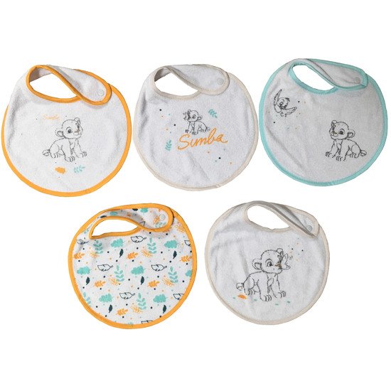 Animals lot de 5 bavoirs naissance Simba  de Disney Baby