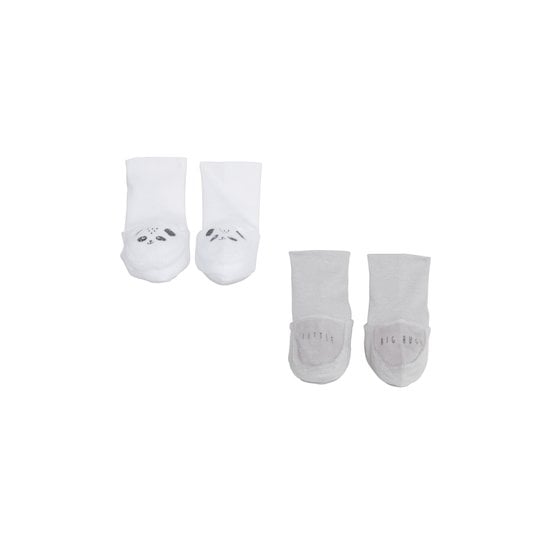 Mes Essentiels Lot 2 Paires de Chaussons Gris  de P'tit bisou