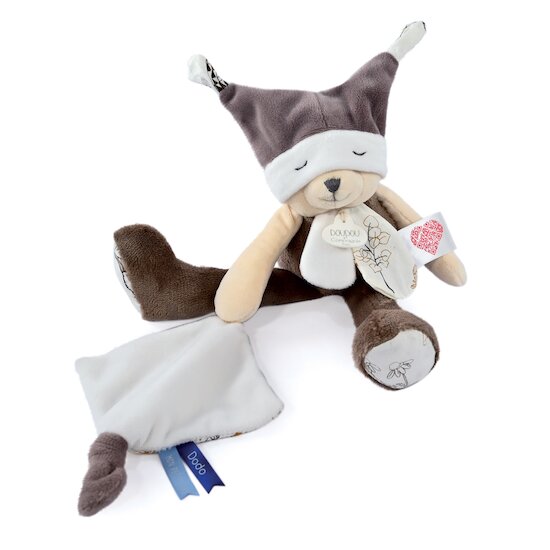 Doudou Ours Mouchoir 3 Histoires Taupe 35 cm de Doudou et Compagnie