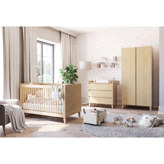Lit évolutif bébé Muve Chêne 70 x 140 cm de Vox Lit évolutif bébé Muve Chêne 70 x 140 cm de Vox