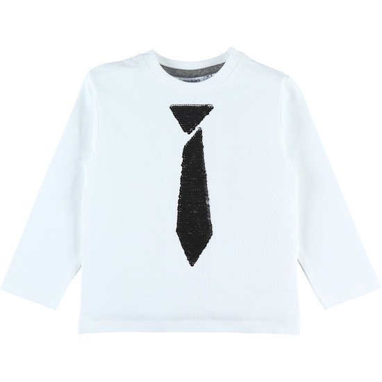 T-Shirt Garçon brodé sequins Collection Smart Boy Cravate  de Noukies