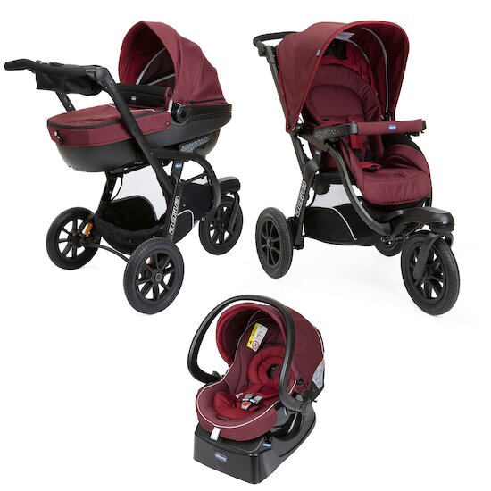Poussette Trio Activ3 Top Burgundy Powder  de Chicco