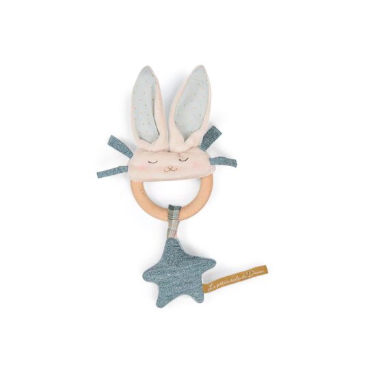 La Petite École de Danse Hochet Bois Lapin Bleu  de Moulin Roty