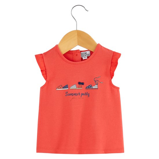 T-shirt espadrilles Summer Party Rouge Poppy 6 mois de Nano & nanette