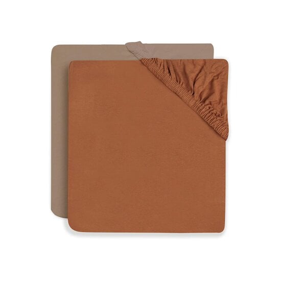 Lot de 2 draps housses Caramel / Biscuit  de Jollein