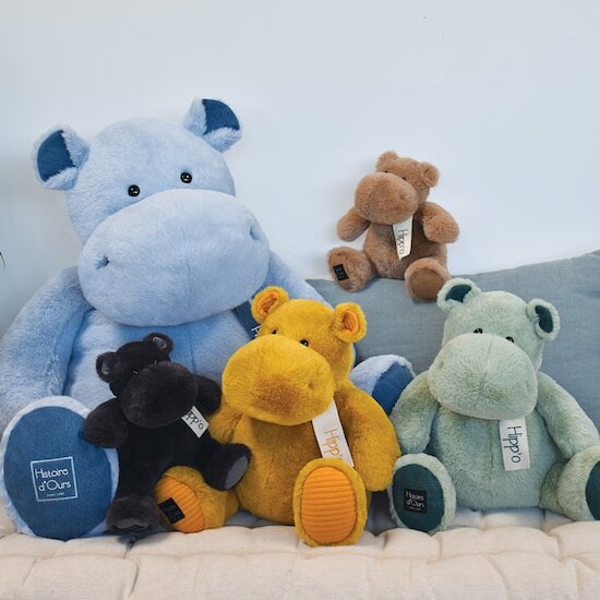 Les Hippos Peluche Vert Amande  de Histoire d'ours Les Hippos Peluche Vert Amande  de Histoire d'ours