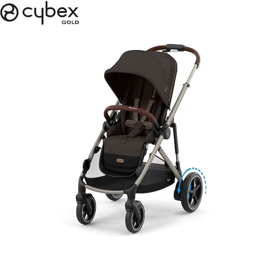 Poussette e-Gazelle S + Panier shopping Châssis Taupe - Chocolate Brown  de CYBEX