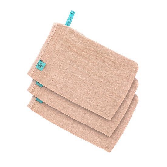 Lot de 3 gants de toilette en mousseline Rose clair  de Lässig