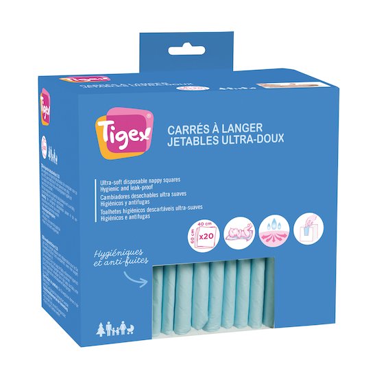 Matelas à langer jetables x20 pièces Blanc  de Tigex