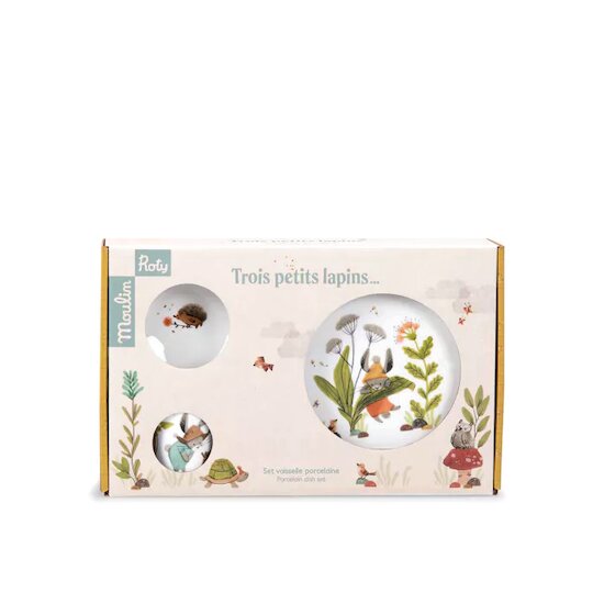 Trois petits lapins Set vaisselle porcelaine   de Moulin Roty Trois petits lapins Set vaisselle porcelaine   de Moulin Roty