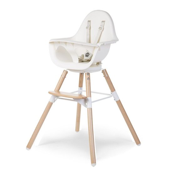 Chaise haute Evolu One 80° Naturel / Blanc   de Childhome