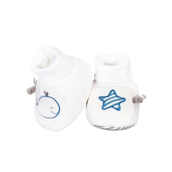 Blue Baleine chaussons  0-6 mois de Sauthon Baby's Sweet Home