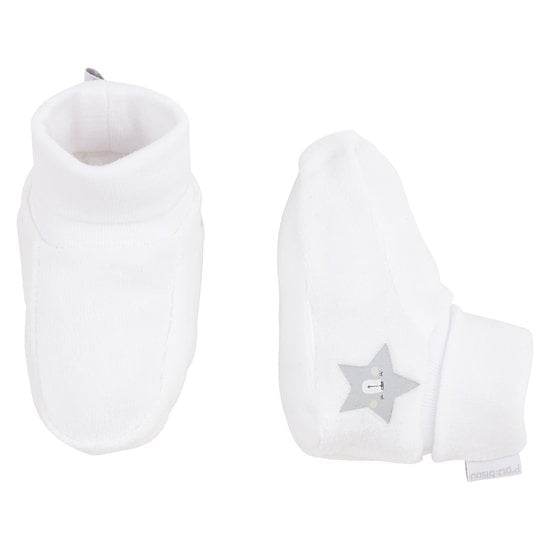 Chaussons velours Blanc  de P'tit bisou
