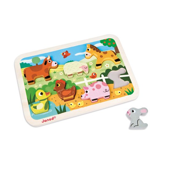 Plateau puzzle bois animaux - Copains des jouets