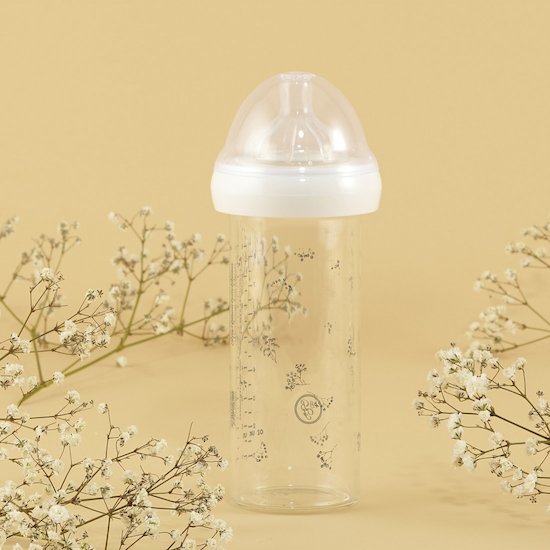Biberon en verre Gypsophile Vert 240 ml de Le Biberon Français