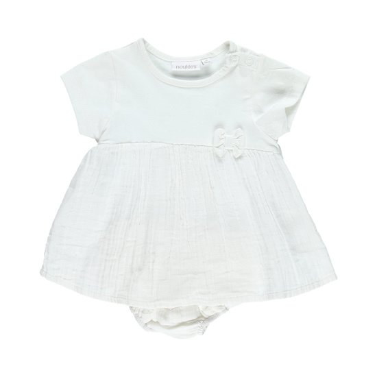 Ensemble robe + bloomer collection Cocon Fille Blanc  de Noukies