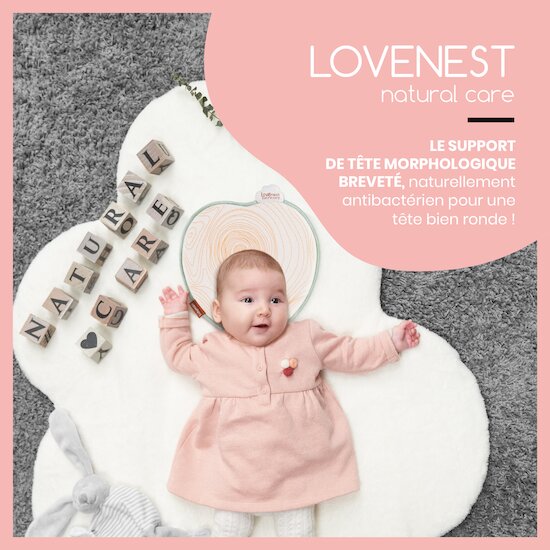 Coussin Morphologique - Lovenest Natural Care Antibactérien Rose  de Babymoov Coussin Morphologique - Lovenest Natural Care Antibactérien Rose  de Babymoov